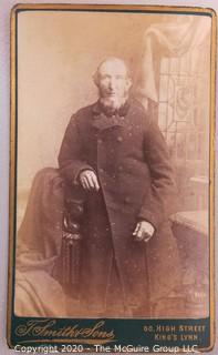 Cartes-de-Visite CDV Antique Cabinet Photo Card - Older Man in Coat, From T. Smith & Sons, Swaffham Briggs. 