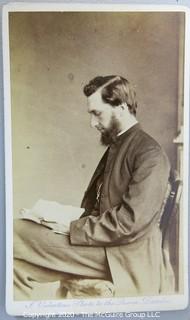 Cartes-de-Visite CDV Antique Cabinet Photo Card - Gentleman Reading,From James Valentine, Special Appointment to the Queen, Dundee.