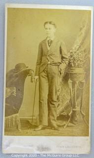 Cartes-de-Visite CDV Antique Cabinet Photo Card - Young Man with Hand in His Pocket, Schemboch, Photographe Turin & Florence