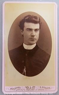 Cartes-de-Visite CDV Antique Cabinet Photo Card - Clergyman, Buchtel & Stolte, Photographera, Portland. Oregon. 