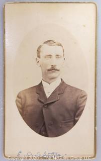 Cartes-de-Visite CDV Antique Cabinet Photo Card - Gentleman, ED Slater - Van Gorden Catskill Photographer. 
