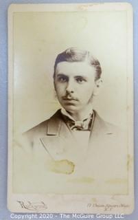 Cartes-de-Visite CDV Antique Cabinet Photo Card - Gentleman, Identified as Charlie Weers, Rockwood Photographer, New York. 