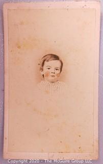 Cartes-de-Visite CDV Antique Cabinet Photo Card - Little Boy with Tinted Cheeks. Photographer JW Hurn, Philadelphia, PA