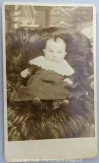 Cartes-de-Visite CDV Antique Cabinet Photo Card - Baby in Fur, Photographer P Dufresne, St. Henri.