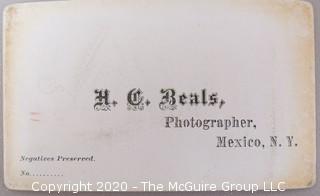 Cartes-de-Visite CDV Antique Cabinet Photo Card - Man, Photographer H.C.Beals, Mexico, NY. 