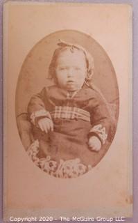 Cartes-de-Visite CDV Antique Cabinet Photo Card - Baby Girl, Photographer E.C. Rollins, Gloucester, Mass.