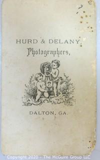 Cartes-de-Visite CDV Antique Cabinet Photo Card - Little Girl Barefoot, Photographer Hurd & Delaney Dalton, GA.