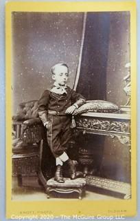 Cartes-de-Visite CDV Antique Cabinet Photo Card - Boy with Pillow, Photographer Knott Yorkshire.