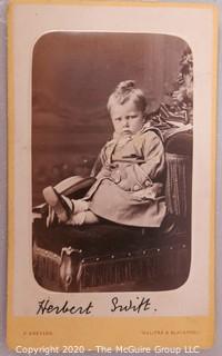  Cartes-de-Visite CDV Antique Cabinet Photo Card - Child Identified as Herbert Swift, Photographer E Gregson, Halifax & Blackpool.