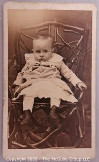 Cartes-de-Visite CDV Antique Cabinet Photo Card - Baby in Chair, Photographer EO Durfee,  Port Allegany, PA.