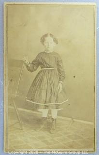  Cartes-de-Visite CDV Antique Cabinet Photo Card - Girl, Photographer SR Hubbard, Aurora Indiana