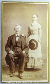  Cartes-de-Visite CDV Antique Cabinet Photo Card - Husband & Wife, Photographer CE Baldwin, Flint Michigan.