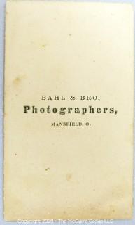 Cartes-de-Visite CDV Antique Cabinet Photo Card - Husband & Wife, Photographer Bohl & Bro. Mansfield Ohio. 