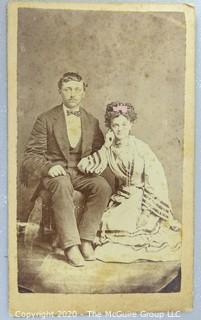 Cartes-de-Visite CDV Antique Cabinet Photo Card - Husband & Wife, Photographer Bohl & Bro. Mansfield Ohio. 