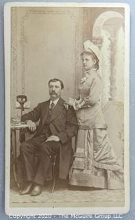 Cartes-de-Visite CDV Antique Cabinet Photo Card - Husband & Wife, Photographer M McGowan, Fond Du Lac, Wisconsin. 