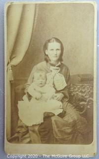 Cartes-de-Visite CDV Antique Cabinet Photo Card - Mother with Baby, Possibly Post Mortem, Cummings Photographer, Lancaster, PA.