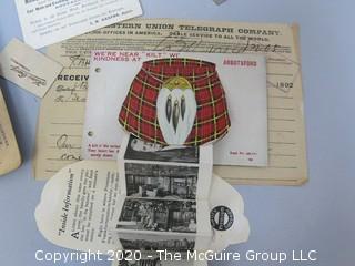 Group of Ephemera. Includes Telegram, Railway Ticket, Postcard & Letter to Santa.