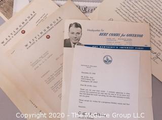 Group of Ephemera. Includes Certificate of Naturalization, Personal Correspondence, Air Force Certificate & Photos. 