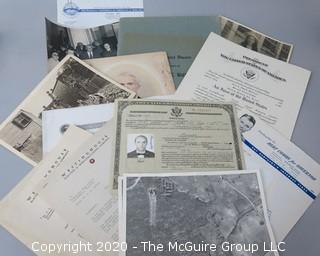 Group of Ephemera. Includes Certificate of Naturalization, Personal Correspondence, Air Force Certificate & Photos. 