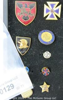 Group of Pins; Includes Military and Railroad Pins and Awards. 