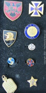 Group of Pins; Includes Military and Railroad Pins and Awards. 