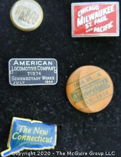 Group of Pins; Includes Military and Railroad Pins and Awards. 