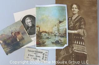 Group of Miscellaneous Ephemera; Includes Postcards, Programs, Tickets & Photos. 