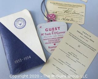 Group of Miscellaneous Ephemera; Includes Postcards, Programs, Tickets & Photos. 