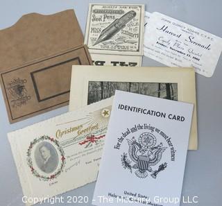 Group of Ephemera Including Boy Scout Cards, Membership Cards & Postcards.