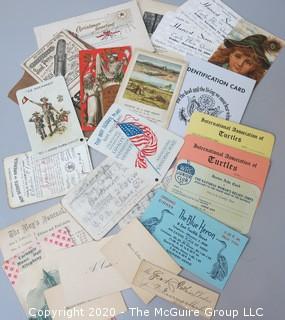 Group of Ephemera Including Boy Scout Cards, Membership Cards & Postcards.