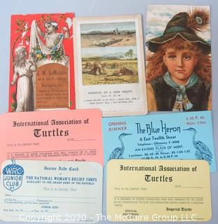 Group of Ephemera Including Boy Scout Cards, Membership Cards & Postcards.