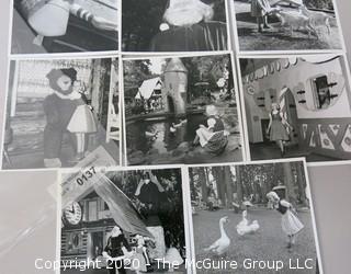 Set of 11 Vintage Black & White Photos from Christmas Photo Shoot at Santa's Village.  