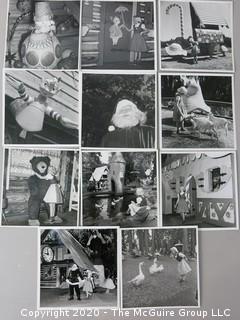 Set of 11 Vintage Black & White Photos from Christmas Photo Shoot at Santa's Village.  