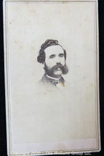 Cartes-de-Visite CDV Antique Cabinet Photo Card - Gentleman with Mustache -
Photographer S. B. Brown, Providence RI, Stamp 