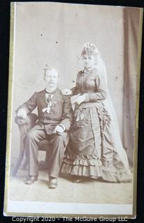 Cartes-de-Visite CDV Antique Cabinet Photo Card - Bride & Groom, Photographer RA Kubick, Chicago Illinois. 