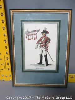 Framed print of military officer in uniform (Outside Dimensions: 9 1/2 x 12 1/2")