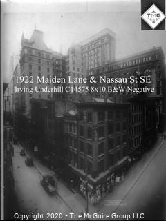 8 x 10" Film Negative; Irving Underhill; Maiden Lane New York City (0013A)