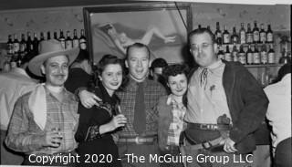 3 3/4 x 4 3/4" Film Negative Historical: Americana: Faux cowboy bar scene