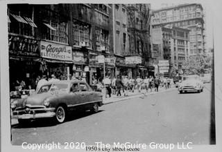 2 1/4 x 3 1/4" Film Negative 1950s downtown street scene