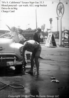 1 1/4 x 2 1/4" Film Negative Vintage: Americana: Automobile: Texaco car wash