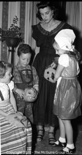 3 3/4 x 4 3/4" Film Negative 19502 Halloween kids