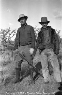 1 1/8 x 2 1/2" Film Negative Vintage: Americana: Western: two hunters