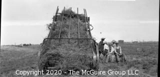 3 1/2 x 5 1/2" Film Negative Vintage: Americana: Farming: wheat thrasher