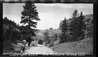 2 1/2 x 4 1/4" Film Negative Vintage: Americana: Western Grand Tour: rock passage from car