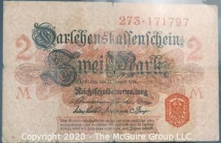 Paper:Historical: Currency: 20 vintage German mark notes