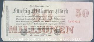 Paper:Historical: Currency: 20 vintage German mark notes