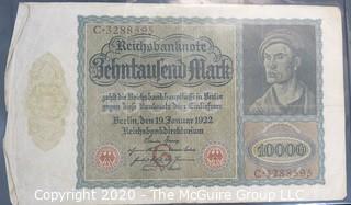 Paper:Historical: Currency: 20 vintage German mark notes