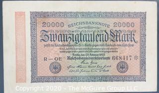 Paper:Historical: Currency: 20 vintage German mark notes