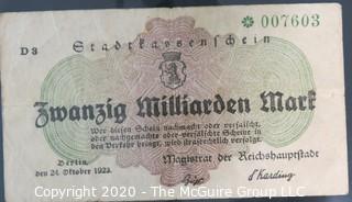 Paper: Historic: Currency: 32 asst. vintage German bank notes