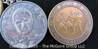 Set of 7 Commemorative Medallions & Coins Including One Key Chain.